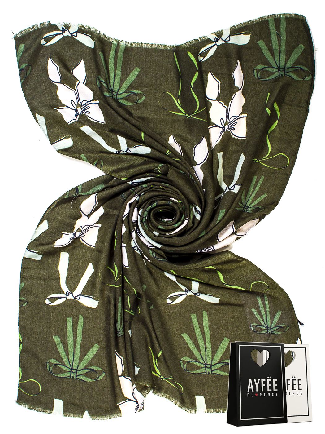 STOLA STAMPA RIBBON, CM 90*180, 100% VISCOSE, MADE IN PRC
